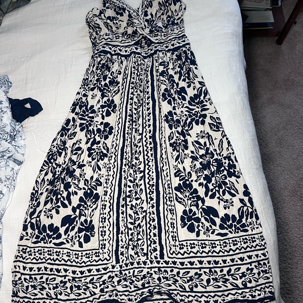 Angie Black and Cream Strapless Dress